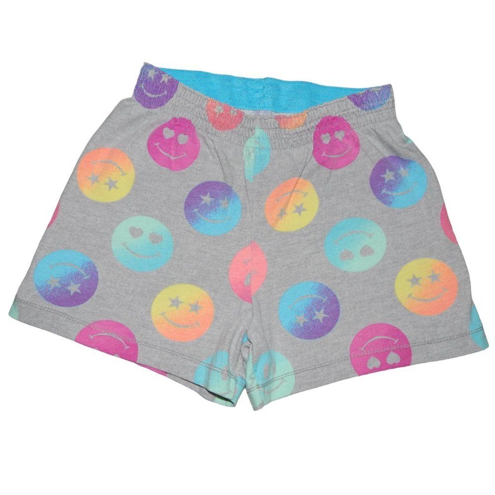 Faded Glory Girls Gray Smiley Face Print Shorts Size 6‑6x